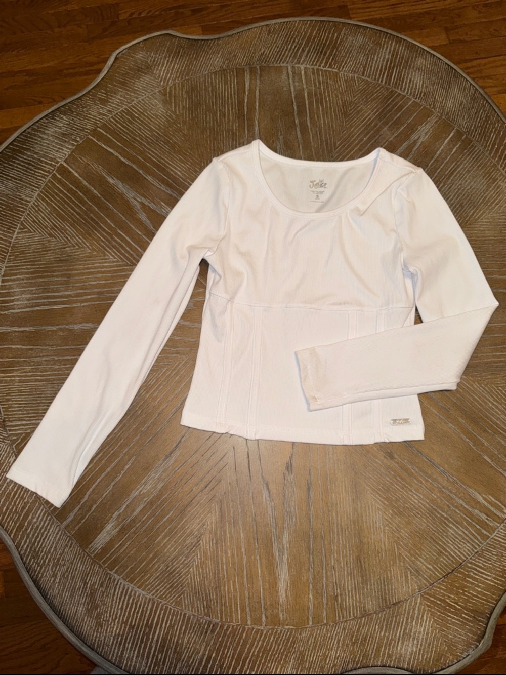 Justice Girls White Long Sleeve Top Size - S (7-8)